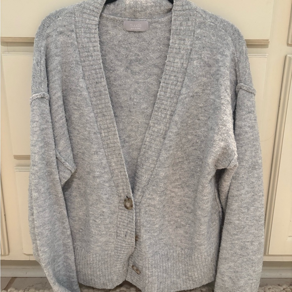 Nuuds Gray Oversized Cardigan Sweater